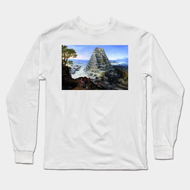 The Tower of Babel by Lucas van Valckenborch Long Sleeve T-Shirt by Classic Art Stall